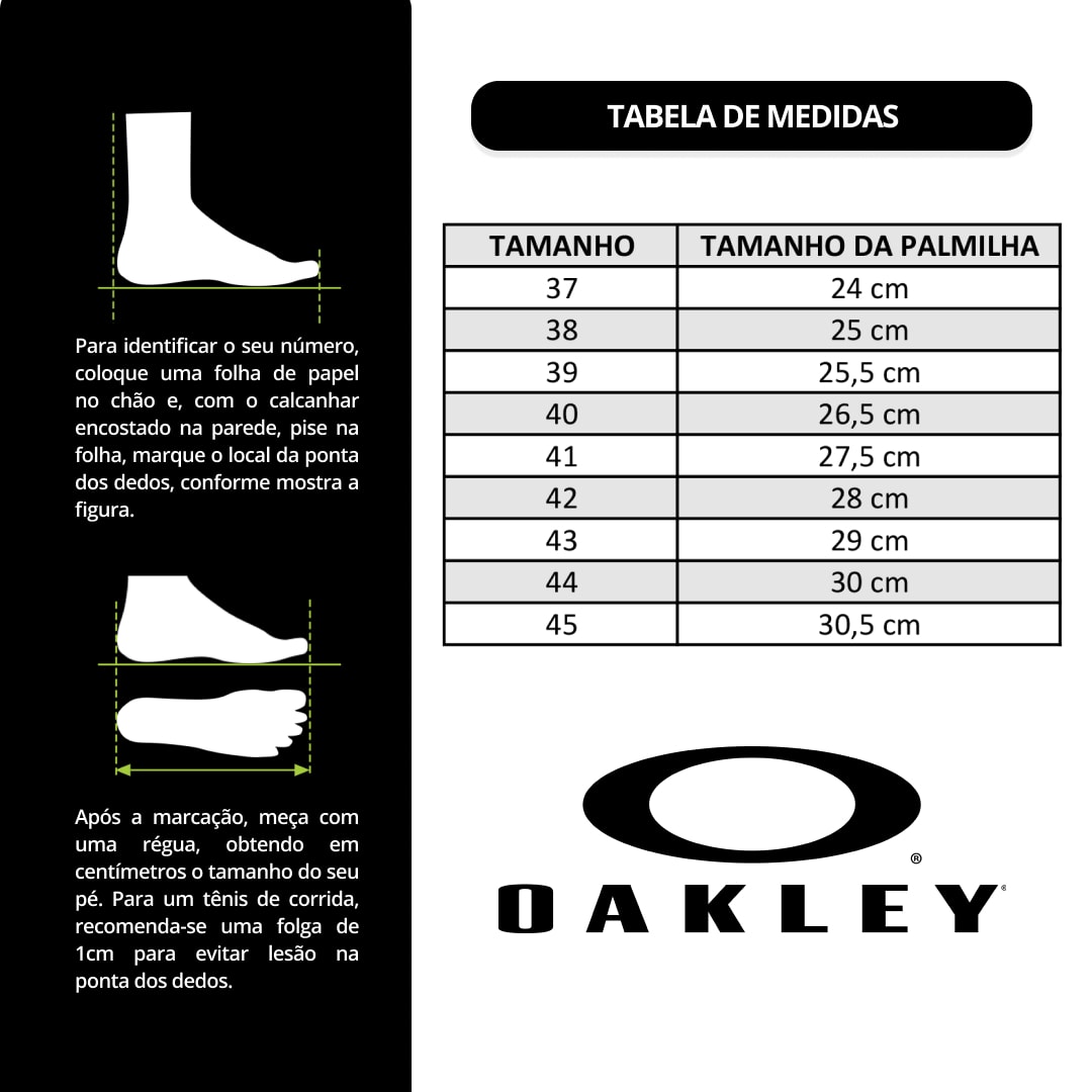 Tabela de store numeração de tenis