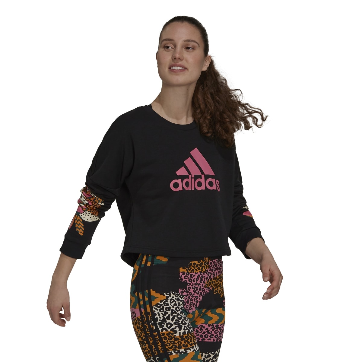 Blusa Moletom Floral Adidas Blusa Moletom Adidas X Farm Rio Print