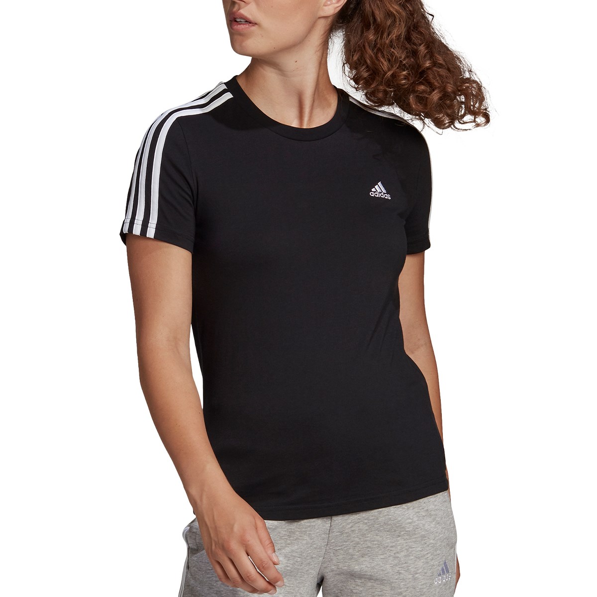 camiseta adidas 3 stripes feminino