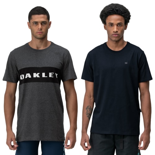 Camiseta Oakley Masculina Casual Sport Tee + Camiseta Oakley Masculina Casual Patch 2.0 Tee