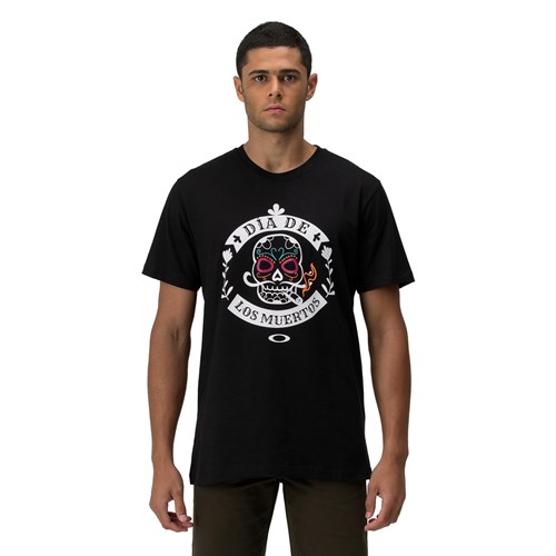 Camiseta Oakley Masculina Dia De Los Muertos Skull Graphic Tee Casual