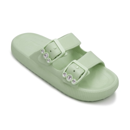 Chinelo Usaflex Feminino Slide Plataforma Poofy Eva Fivela Brilho AL4401