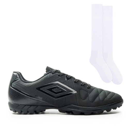 Chuteira Society Umbro Attak Eternal + Meião Color Sports de Futebol