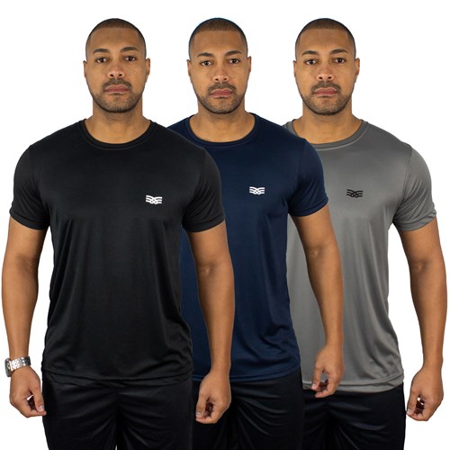 Kit 3 Camisetas Color Sports Masculinas Dry Basic Treino