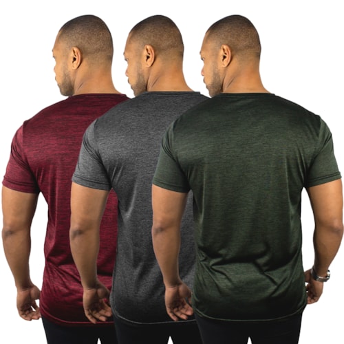 Kit 3 Camisetas Color Sports Masculinas Dry Mescla Treino