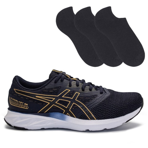 Kit Tênis Asics Masculino Fuzeblast Se Corrida + 3 Pares De Meias