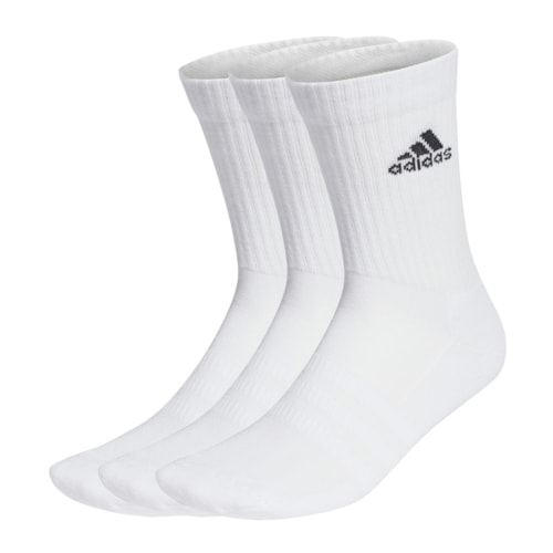 Meia Cano Alto Adidas Cushioned Crew 3 Pares