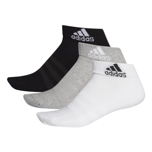 Meia Cano Médio Adidas Cushioned Ankle 3 Pares