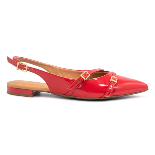 Sapatilha Vizzano Feminina Slingback Fivelas Salto Rasteiro 1206