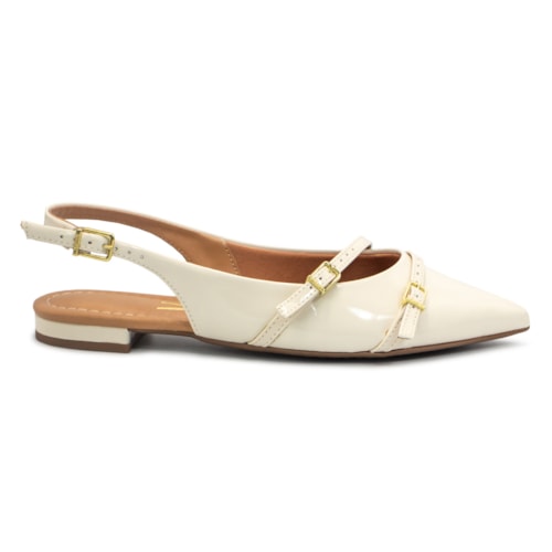 Sapatilha Vizzano Feminina Slingback Fivelas Salto Rasteiro 1206