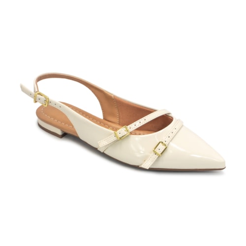 Sapatilha Vizzano Feminina Slingback Fivelas Salto Rasteiro 1206