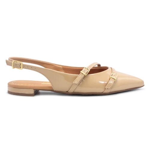 Sapatilha Vizzano Feminina Slingback Fivelas Salto Rasteiro 1206