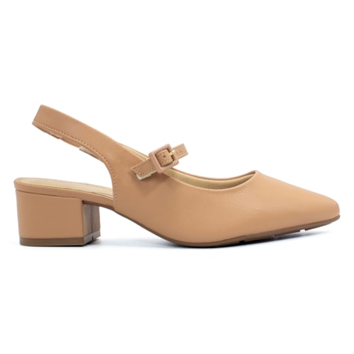 Sapato Modare Feminino Slingback Elástico Napa Salto Bloco 7340.125