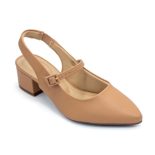 Sapato Modare Feminino Slingback Elástico Napa Salto Bloco 7340.125