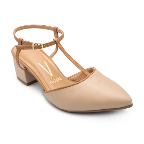 Sapato Vizzano Feminino Bico Fino Salto Bloco Casual 1220.363