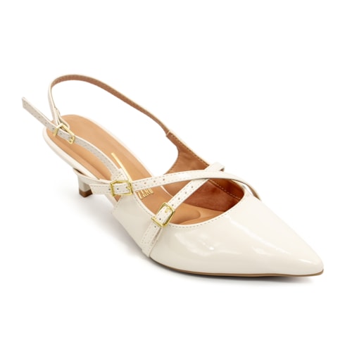 Scarpin Vizzano Feminino Slingback Tiras e Fivelas Salto Médio 1122