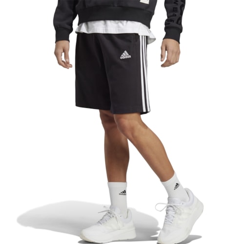 Short Adidas Masculino Casual Malha Simples Essentials 3-Stripes