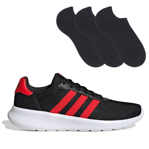 Tênis Adidas Unissex Lite Racer 3.0 + 3 Pares de Meias Color Sports