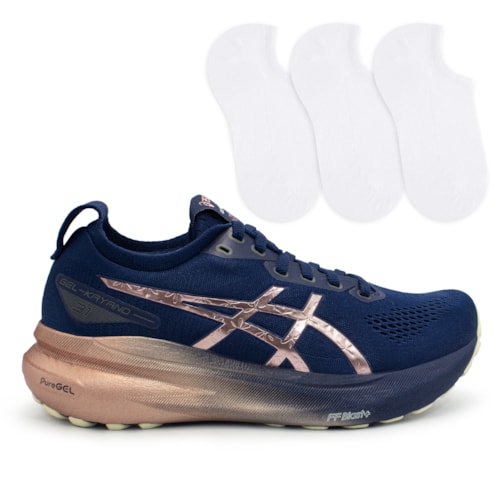 Tênis Asics Feminino Gel-Kayano 31 Platinum Corrida + 3P de Meias