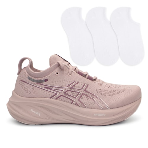 Tênis Asics Feminino Gel-Nimbus 26 Corrida + 3P de Meias