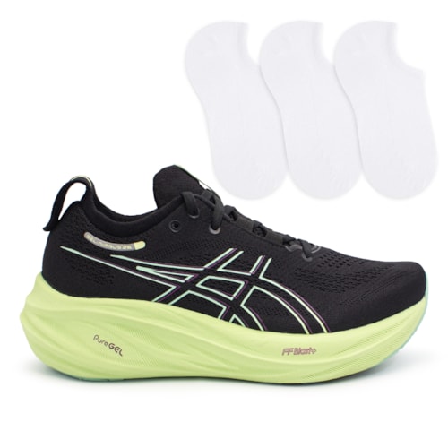 Tênis Asics Feminino Gel-Nimbus 26 Corrida + 3P de Meias