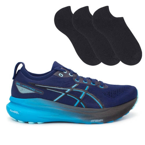 Tênis Asics Masculino Gel-Kayano 31 Corrida + 3P de Meias 