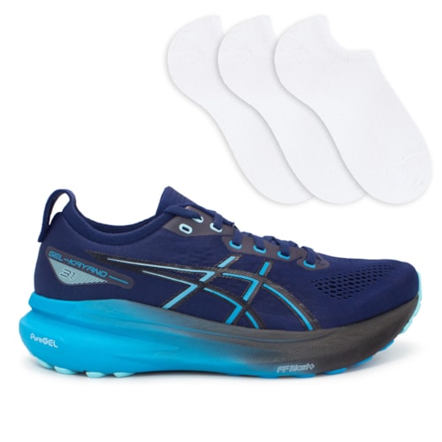 Tênis Asics Masculino Gel-Kayano 31 Corrida + 3P de Meias 