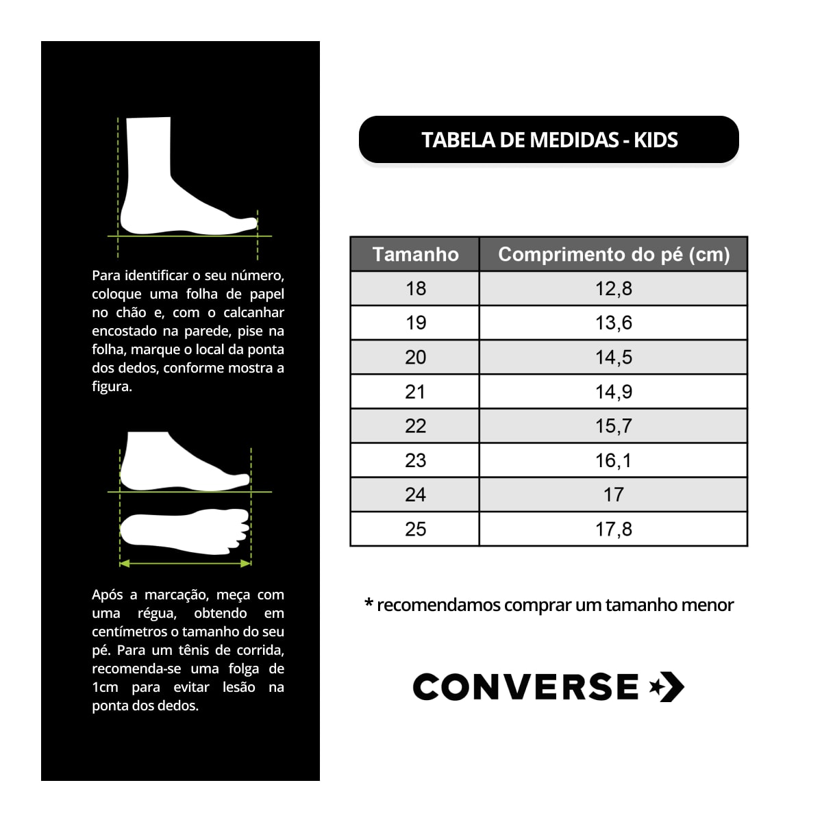 Tamanho Numeracao All Star Tabela All Star Juvenil Tênis Converse