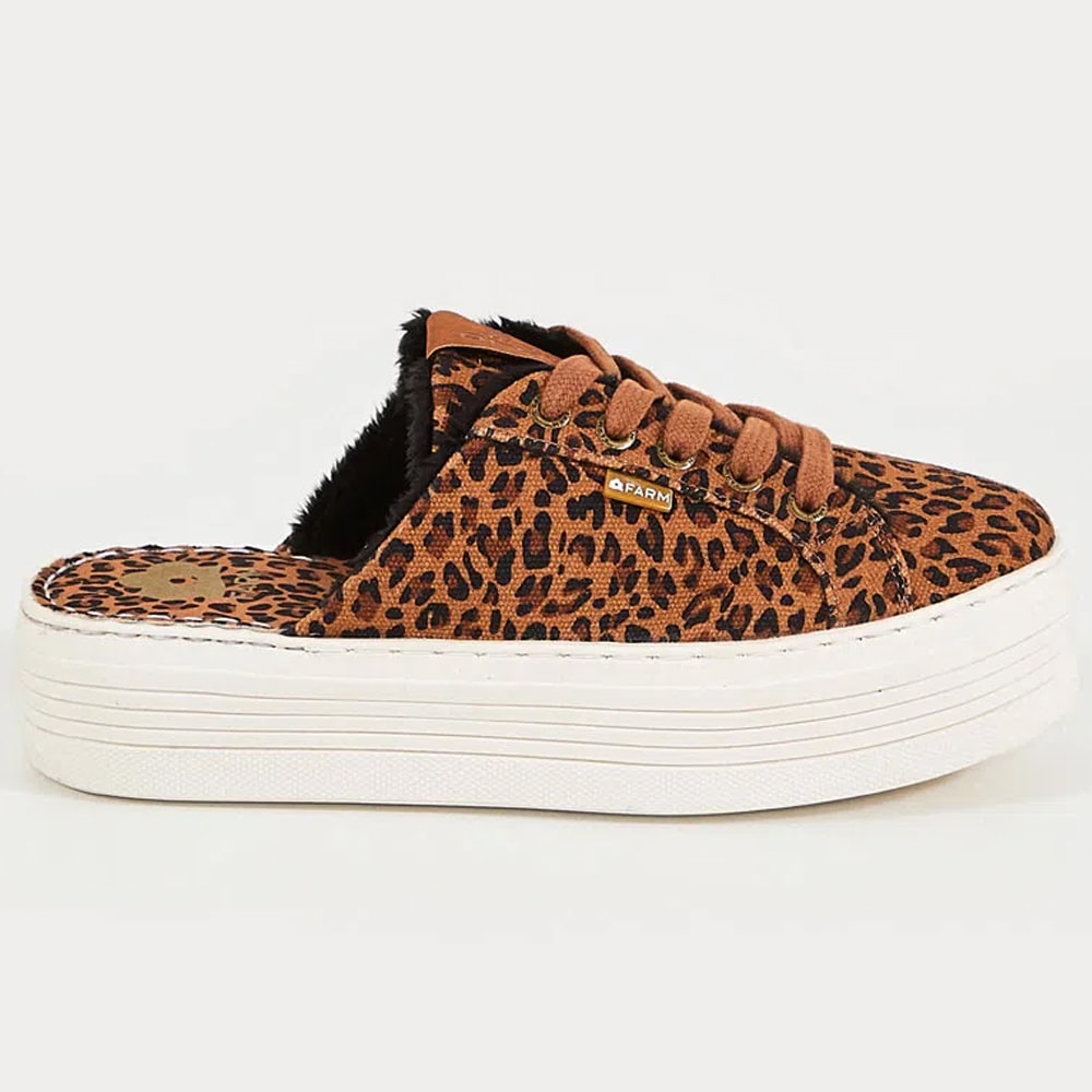 Tênis Farm Feminino Mule Flatform Oncinha 490 - Color Sports