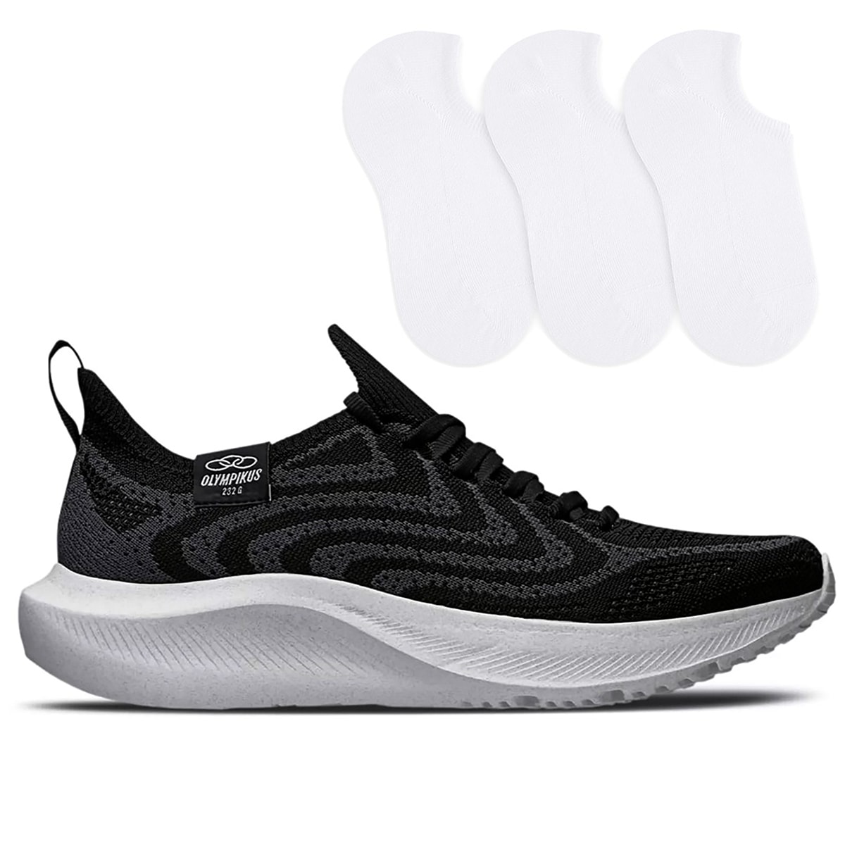 Tênis Olympikus Unissex 232G Ultraleve/130 Corrida + 3 Pares de