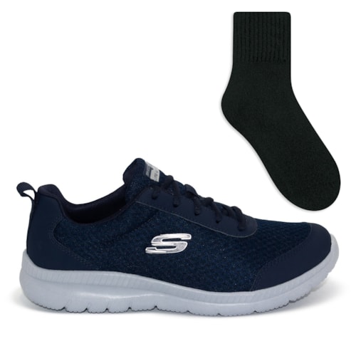 Tênis Skechers Masculino Bountiful-Be Kind Men Caminhada + Meia Color Sports