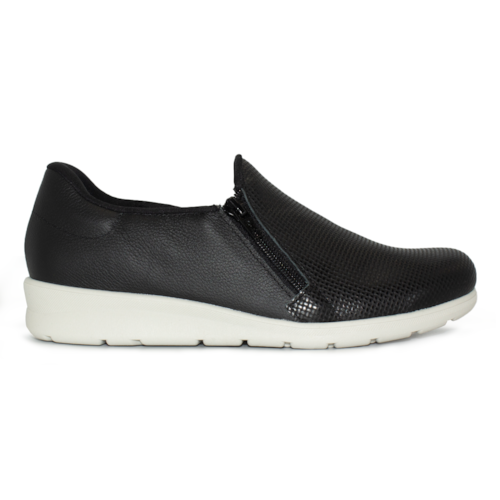 Tênis Usaflex Em Couro Slip On Zíper MM1801 