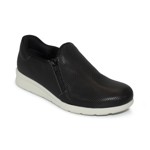 Tênis Usaflex Em Couro Slip On Zíper MM1801 